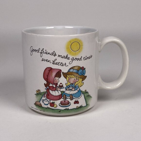 Vintage Joan Walsh Anglund Coffee Mug Good Friends Make Good Times Better 90s - Picture 3 of 8